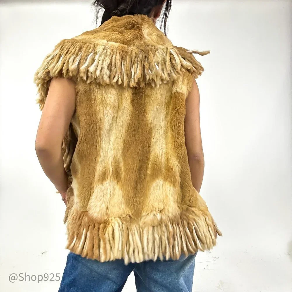 Misk Animal Pattern Tan Vest Size 40 - Picture 8 of 10